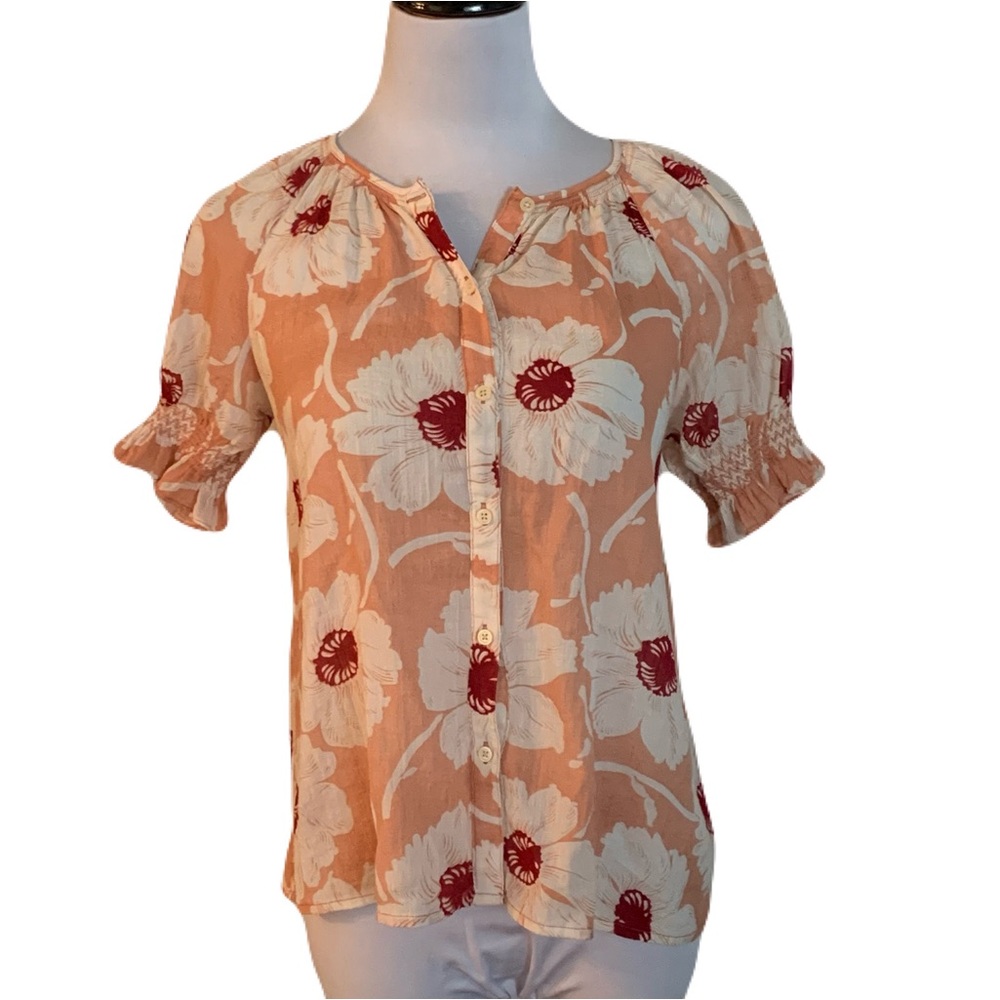 Madewell Short Sleeve Floral “Big Time Blooms” Button Down Shirt SZ XS NWOT
